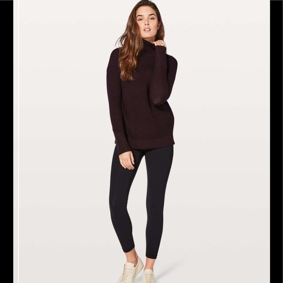 Lululemon Warm & Restore Sweater Black Cherry - Picture 2 of 12